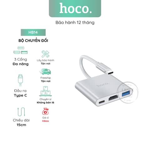 Concentrateur USB Hoco 3-en-1 USB-C vers HDMI